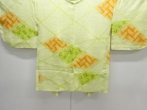 未使用品　きぬたや謹製　本総絞り　石畳に花・桧垣模様羽織